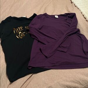 Wonder Nation Purple and Black Long Sleeve Tees